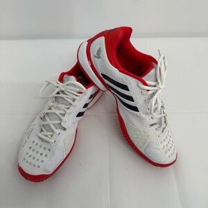 Adidas Men’s Size 10 Barricade Novak Pro Tennis Court Shoes (White/Red)